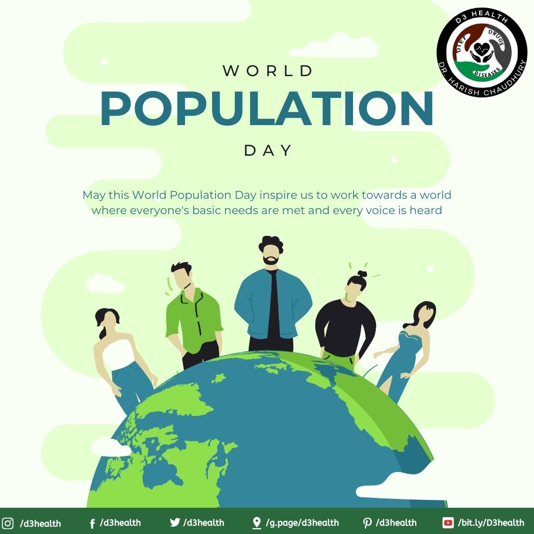 We celebrate the diversity and resilience of our global population. Let's embrace our differences and build a world that is inclusive and equitable for all. #WorldPopulationDay2023 #GlobalPopulation #Inclusion #InclusiveWorld #d3health #drharish #harishchaudhury