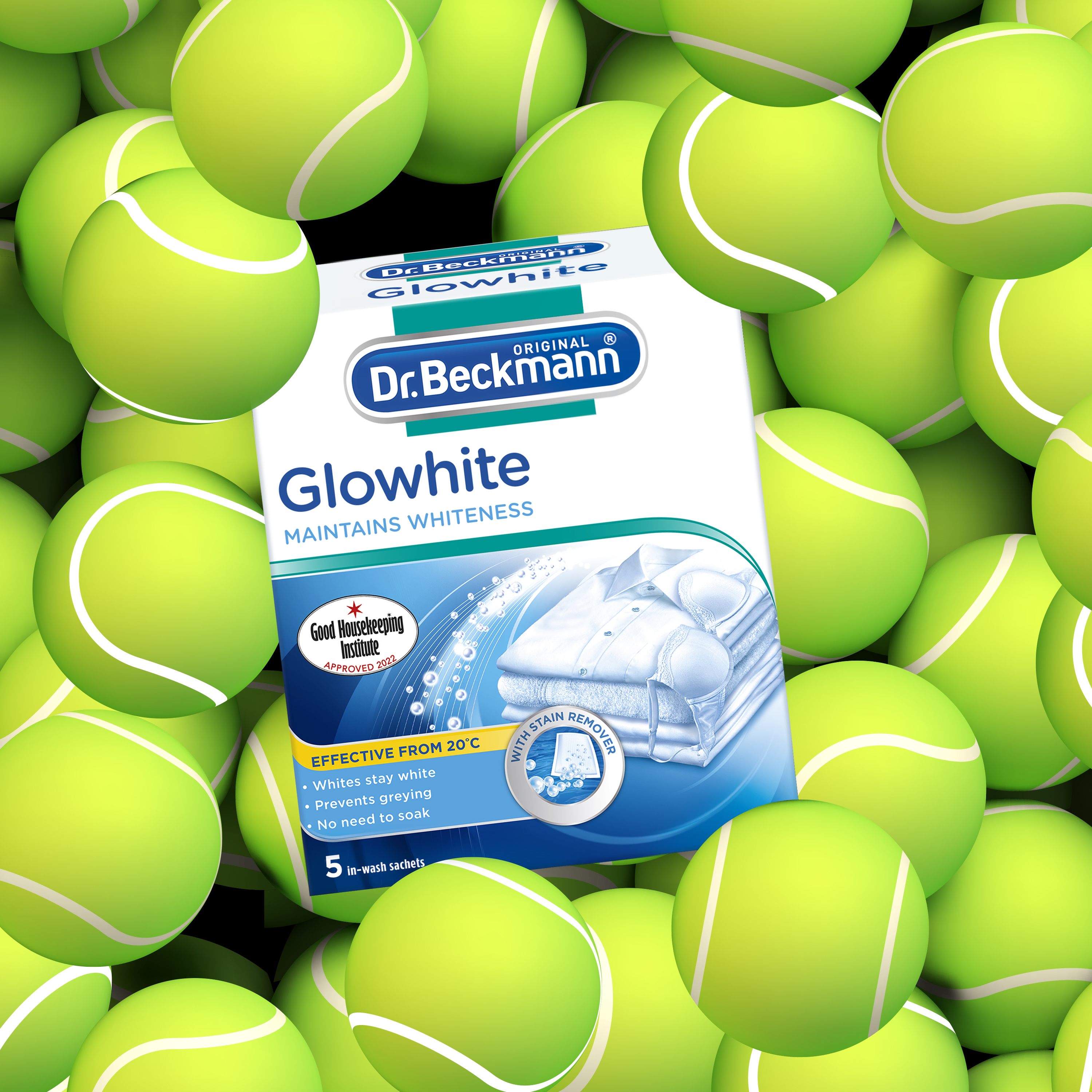 Dr. Beckmann Glowhite with Stain Remover, 3 Sachets 