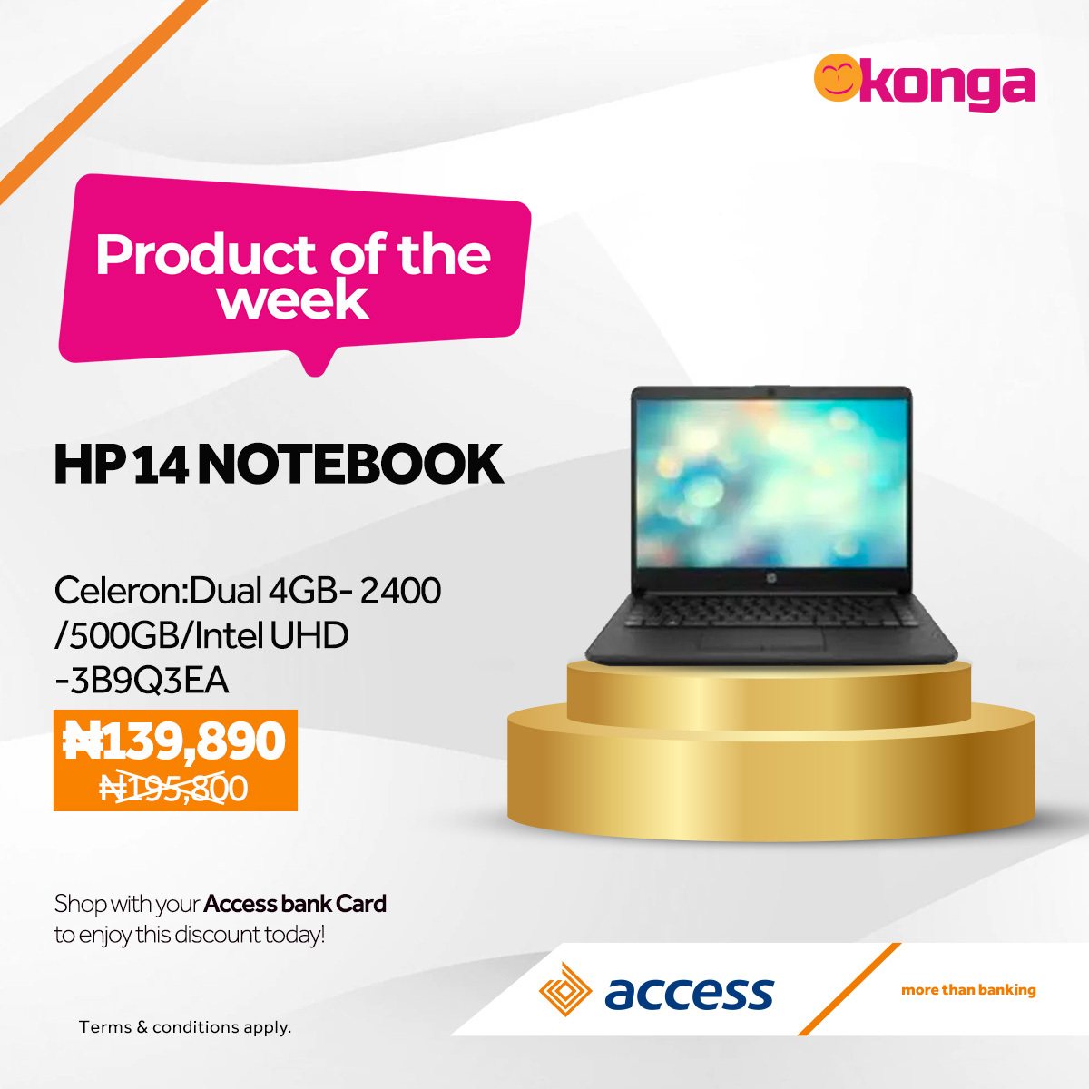 access_more's tweet photo. Don't miss out on the incredible offers available this week on Konga! 🛍️
Enjoy amazing discounts on these products when you use your Access Bank card to make purchase 😍
Start shopping now!
#AccessKonga
#ProductoftheWeek
#discount https://t.co/fvwEJDJvTh
