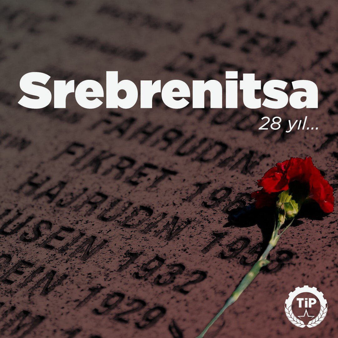 28 yıl önce bugün tarihin en karanlık katliamlarından birisi Birleşmiş Milletler’in “güvenli bölge” ilan ettiği #Srebrenitsa’da gerçekleşti. Aramızdan vahşice koparılan Boşnak kardeşlerimizi unutmadık. Eşitliğin ve barışın egemen olduğu bir dünyayı birlikte kuracağız.