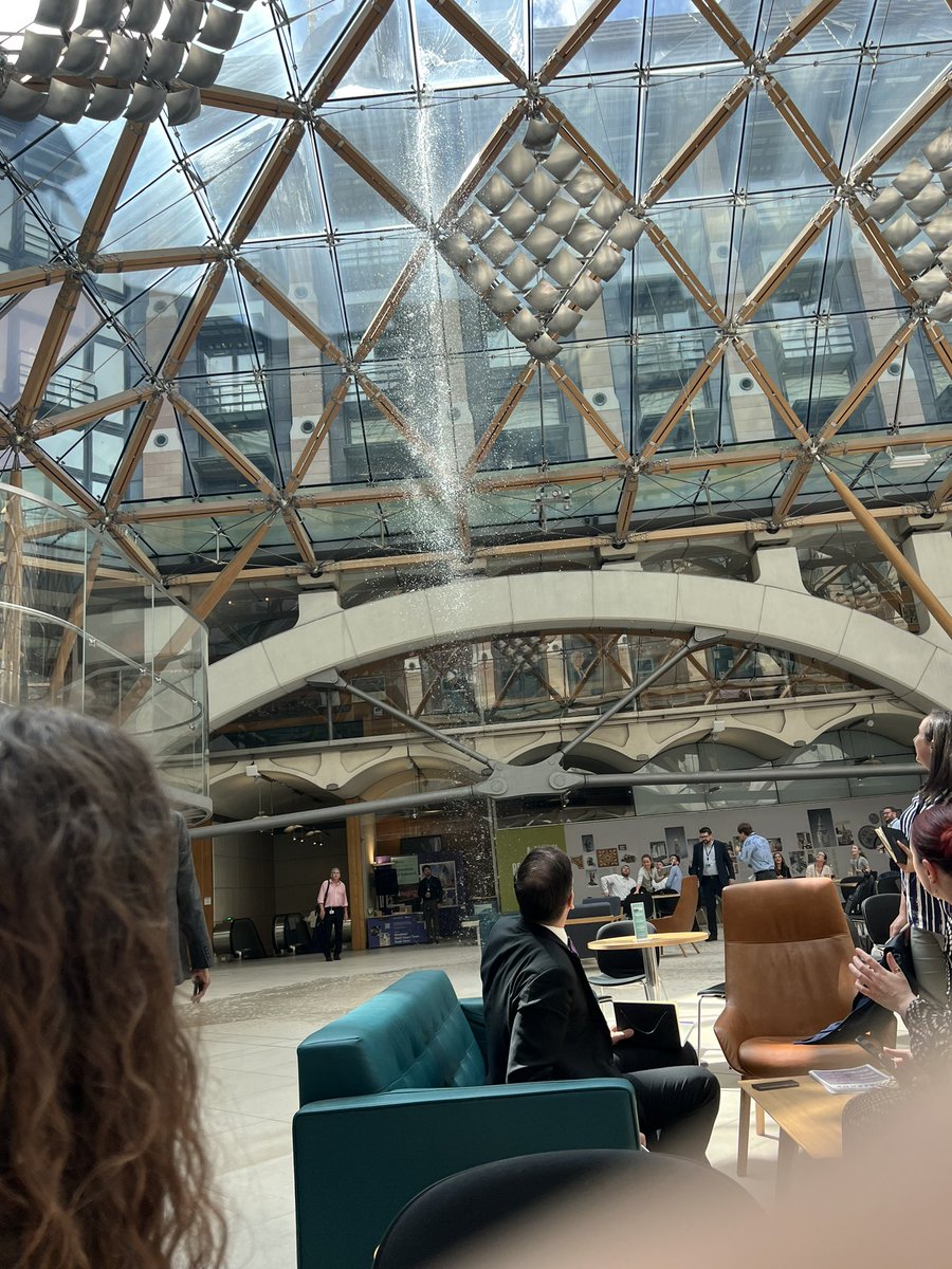 Ceiling of Portcullis house just cracked open and water pouring in!