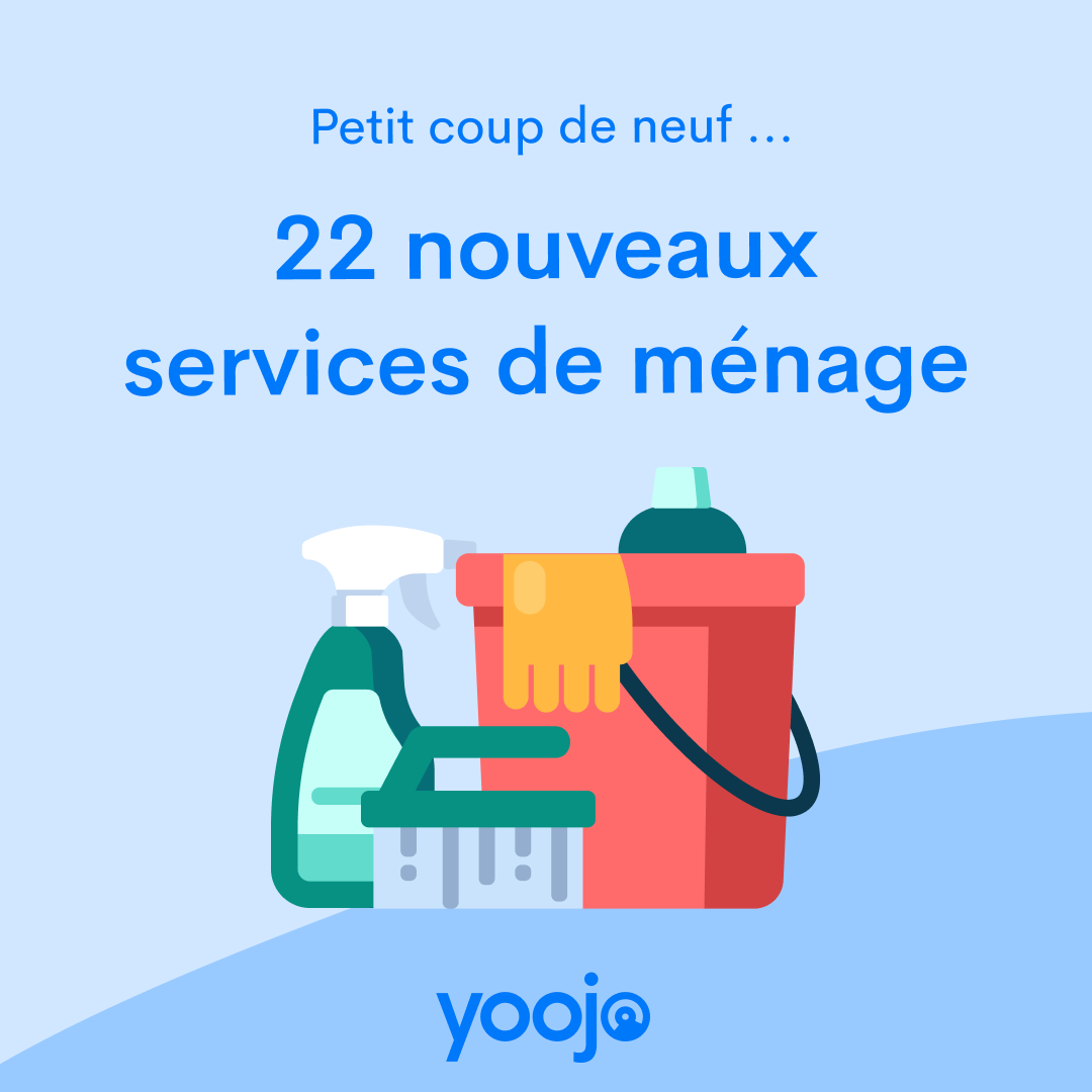 Y'a du nouveau sur Yoojo, 
On a ajouté 22 services de ménage pour tous ceux qui, comme moi,  ont la flemme de passer leur weekend à astiquer.  
Est-ce qu'on a oublié quelque chose ?
Découvrez-les ici : yoojo.fr/menage
