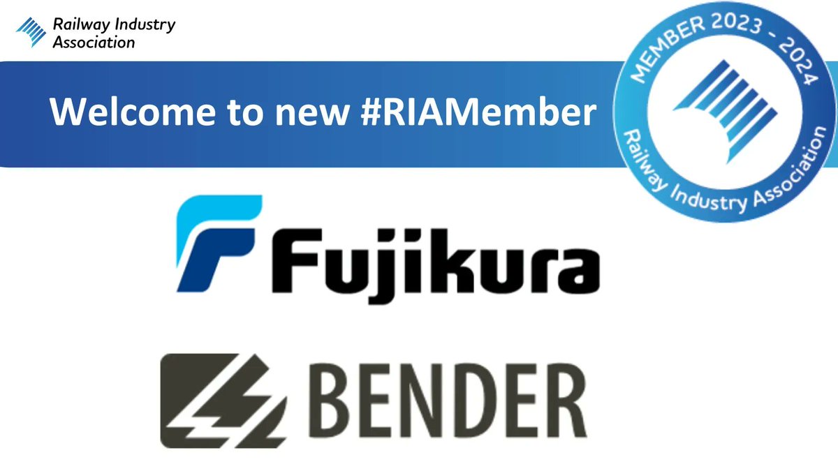railindustry's tweet photo. RIA extends a warm welcome to the following new members: Fujikura Ltd. and 
Bender Inc. 

Congratulations on joining RIA!

#RIAMember https://t.co/7nTFcZK4my