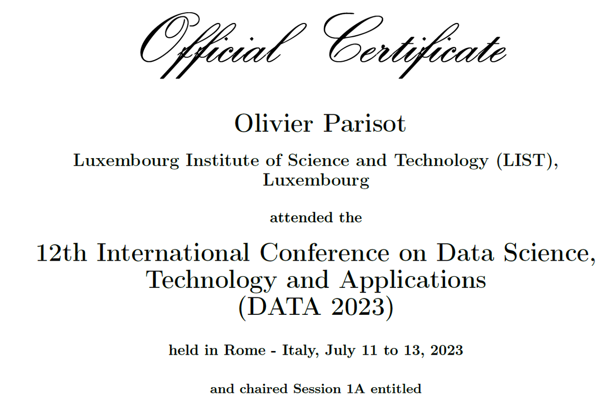 doopyon57's tweet photo. It was a pleasure to chair the 'Data Science' session at the DATA2023 conference!
https://t.co/aB7PwjWhPG
@LIST_Luxembourg
@INSTICC
#ListDIGITAL https://t.co/pw1ossA7yJ