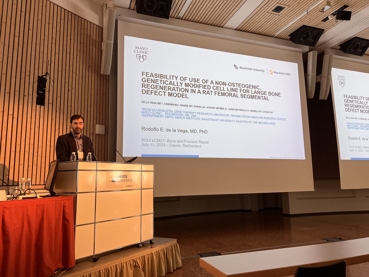 Musculoskeletal Gene Therapy Research Lab (@chrisevanslab) on Twitter photo Superb talk delivered by #RodolfoDelaVega at ECM 2023 Bone and Fracture Repair #Davos <a href="/MERLN_UM/">MERLN</a> <a href="/MayoClinic/">Mayo Clinic</a> <a href="/MayoClinicPMR/">Mayo Clinic PMR</a> Superb talk delivered by #RodolfoDelaVega at ECM 2023 Bone and Fracture Repair #Davos <a href="/MERLN_UM/">MERLN</a> <a href="/MayoClinic/">Mayo Clinic</a> <a href="/MayoClinicPMR/">Mayo Clinic PMR</a>