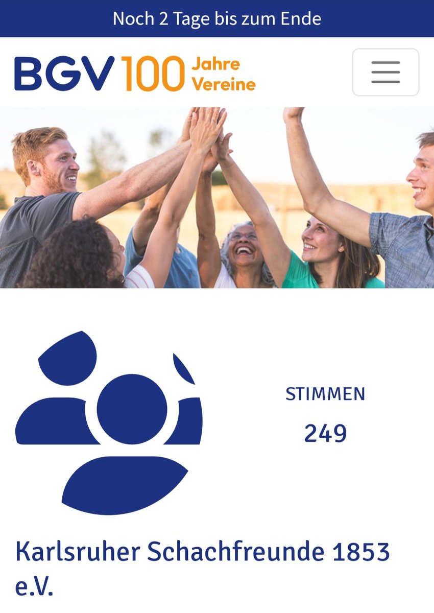 KSFJugend's tweet photo. Es fehlen uns noch 6 Stimmen, um wieder in die Top 60 zu kommen. Noch bis Donerstag könnt ihr hier für ins abstimmen: https://t.co/hiDbV6RrxY
#100jahrebgv https://t.co/JAYWJwMHX0