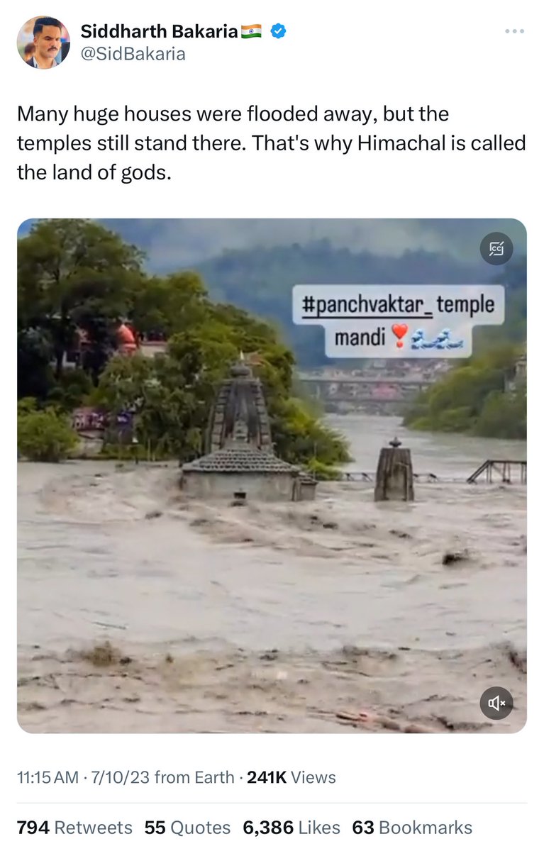 Schandillia's tweet photo. You may not realize it but that’s a very negative look for your god. I mean, dude could save it all, but chose only his temple instead. Kinda selfish if you ask me. https://t.co/863S6oU36y