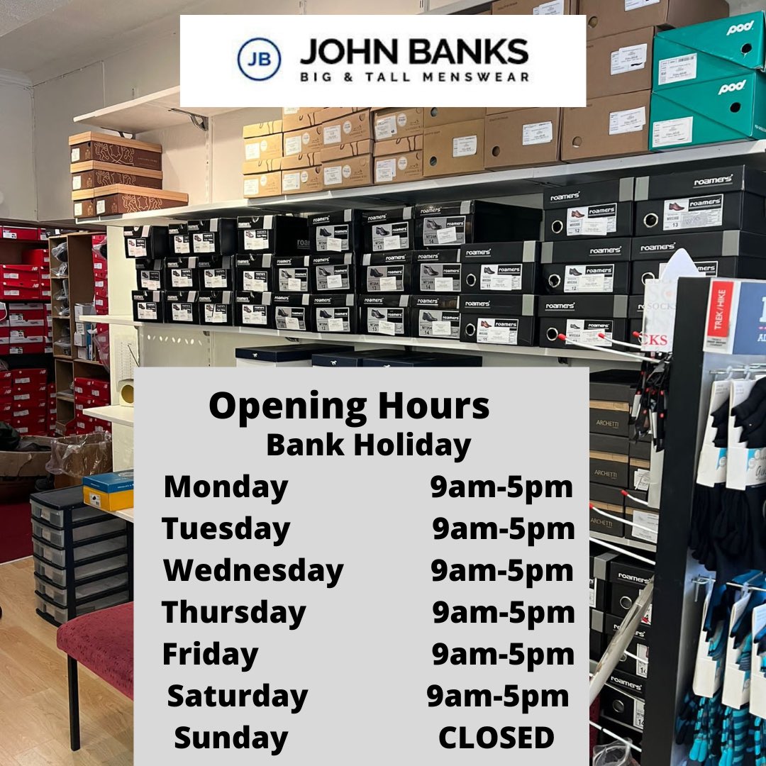 bigtalluk's tweet image. Morning all - we are open from 9am - 5pm today for all your mens footwear needs. We specialise in wide fitting , big feet shoes up to a UK 18 and Skechers. Take a look at the link and ask any questions about footwear. bigandtallmenswear.co.uk #mensshoes #widefit