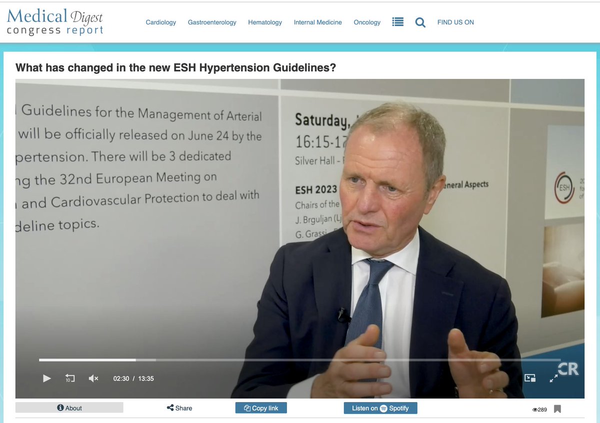 🎥 Watch: <a href="/ISHBP/">International Society of Hypertension</a> President Prof Bryan Williams spoke to <a href="/MedicalDigestCR/">Medical Digest & Congress Report</a> about the differences between the latest <a href="/ESHypertension/">European Society of Hypertension</a> #hypertension guidelines and their 2018 guideline.

➡️congressreport.eu/scientific-con…