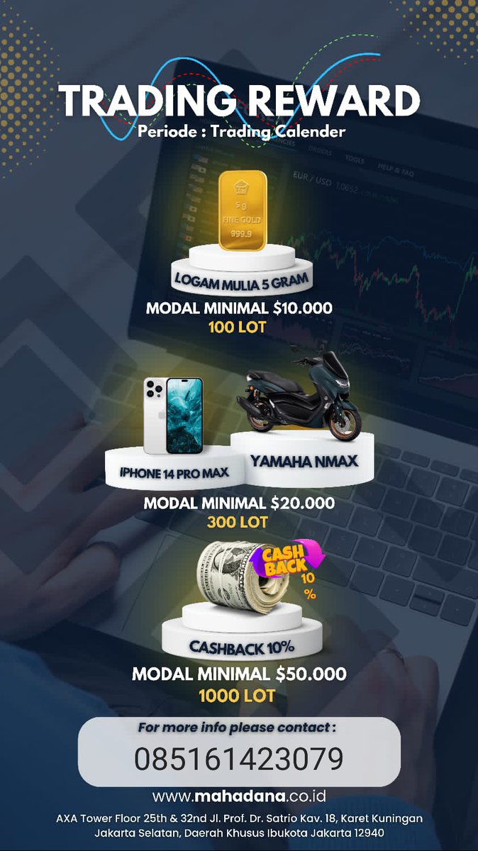 RafaelJamz's tweet photo. Attention!!!! Ada CASHBACK nii dari PT Mahadana Asta Berjangka untuk kalian" yang mau mulai berinvestasi di dunia Trading 🤩🤩

Yuukk bisa tanya-tanya atau sekalian join 🤭
CP : James 085161423079
#HappyCuan #HappyTrading #MAHADANAASTABERJANGKA 
#cashbackoffer https://t.co/uic8v0rrZd