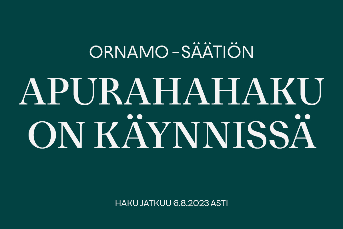 Ornamo Säätiön apurahahauki on auki 6.8. asti! 
Hae apurahaa nyt👈 
Kysymyksiä apurahaan liittyen? Vastailemme instagramissa tämän päivän ajan😉
ornamosaatio.fi/apurahat/apura…
#ornamo #apuraha #design