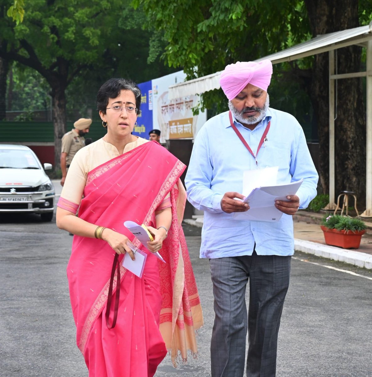 AAPPunjab's tweet photo. Punjab Finance Minister @HarpalCheemaMLA &amp; Delhi Finance Minister @AtishiAAP to attend the 50th meeting of GST Council

We oppose the sharing of GST data with the Enforcement Directorate (ED) https://t.co/12bk7u80fu
