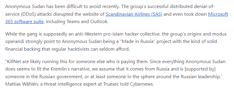 lintmaster1989's tweet photo. It looks like the group behind the recent DDoS attack on AO3 is tied to Russia and possibly the Russian Government. https://t.co/4mhdsvUwKv