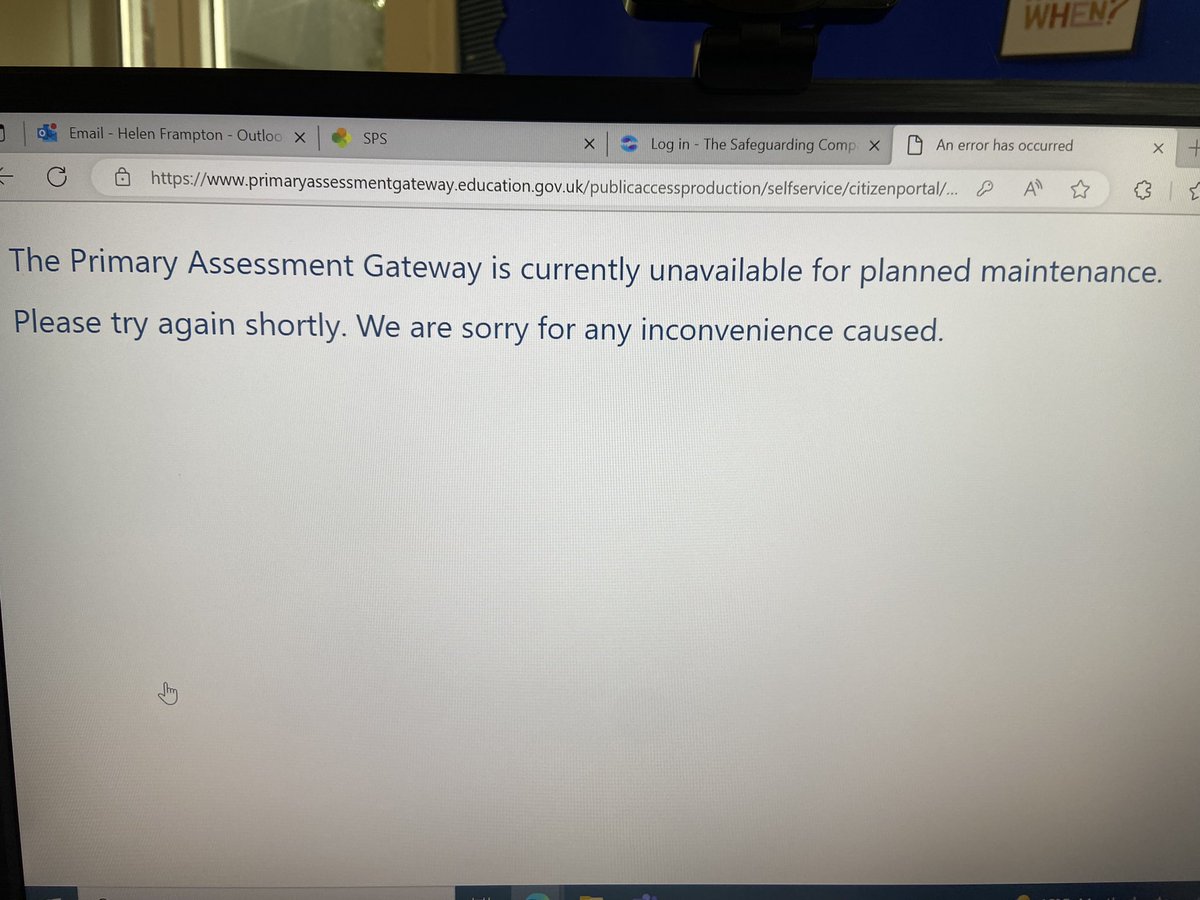 Not the best time to plan maintenance really,……