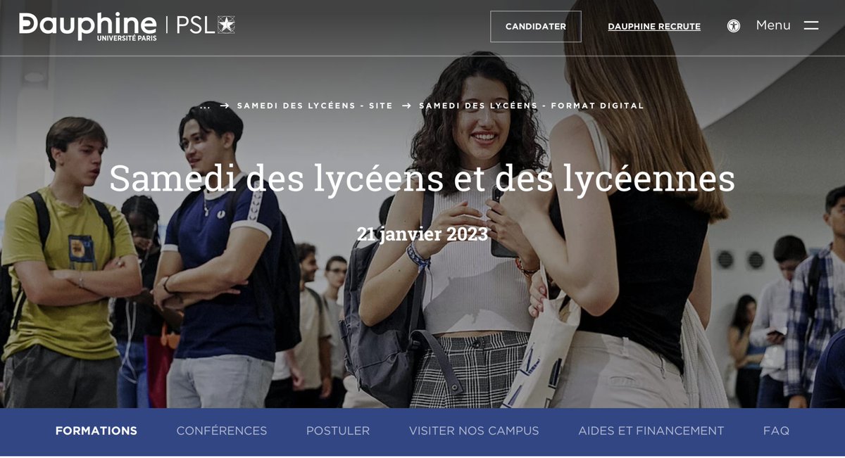 ARCES_News's tweet image. [Retour sur... 🏆 Les Prix de la com 2023] 2ème Prix Catégorie Communication digitale pour @paris_dauphine pour ses Journées Portes Ouvertes 100% digitales :

➡ Dédiées aux lycéennes et lycéens : dauphine.psl.eu/samedi-des-lyc…

➡ Dédiées aux masters : dauphine.psl.eu/journee-des-ma…

#ComESR