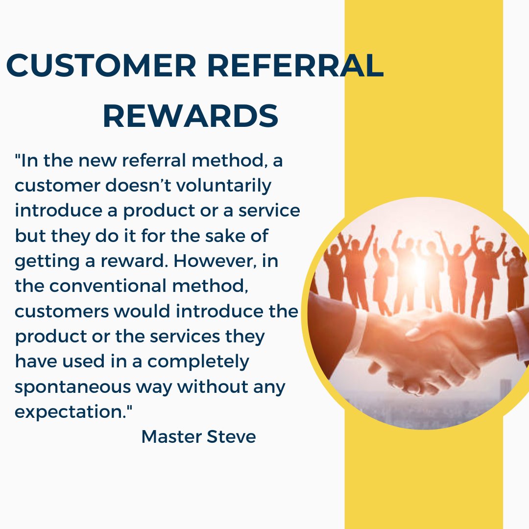 MasterSteveMind's tweet photo. #customers #referrals #smartmarketing #customerserviceawards #customerserviceawards #referallsystem #masterstevemind #business #customerrewards #rewards #Products https://t.co/JMrEtA23qw