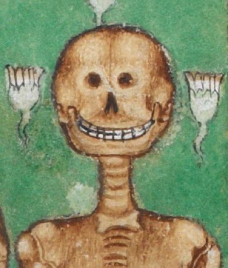 drdan_o's tweet photo. 50 wonders for @britishlibrary 50th: 9 - De Lisle Psalter - The cadaverous forms of the three dead who meet the three living. Two are still dressed in their shrouds and worms can be seen making an appearance. 14th cent. (@BLMedieval Arundel MS 83) #weare50 #mementomori https://t.co/RICgnELYzM