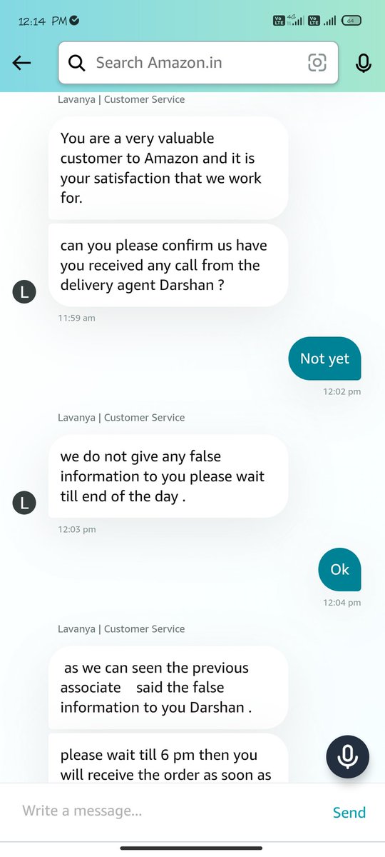 ImDarshan21's tweet photo. @amazonIN  I never had problem with delivery time  everytime i asked for delivery in particular time to customer care they agreed but this time I'm not satisfied with this person https://t.co/SoDsVsxRX0