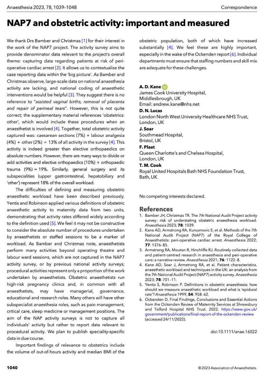Anaes_Journal's tweet photo. 🔓NAP7 and obstetric activity: important and measured.

"Important findings of relevance to obstetrics include the volume of out-of-hours activity and median BMI of the obstetric population, both of which have increased substantially."

🔗https://t.co/AiNUhRuVUx https://t.co/iUEQSpJYWe