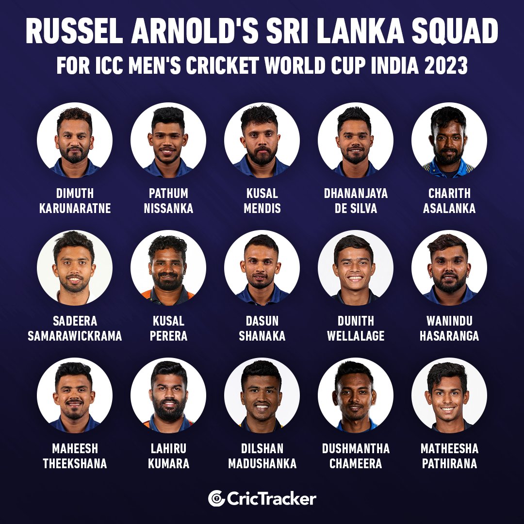 Cricketracker's tweet photo. Russell Arnold picks his Sri Lanka ODI World Cup squad. What changes do you suggest?

#SriLanka #ICCWorldCup #DasunShanaka https://t.co/MAiV91BMpC