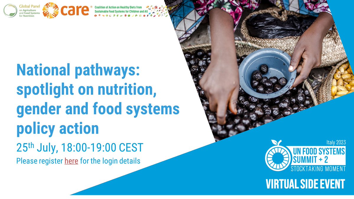 LinaMahyl's tweet photo. Join us for our webinar at the @FoodSystems Stocktaking. Register: https://t.co/cQgmvb2uiR #healthydiets #NutritionDecade
@UN_Nutrition @Glo_PAN @CARE @WHO @Branca59 https://t.co/48pDgypQ8G