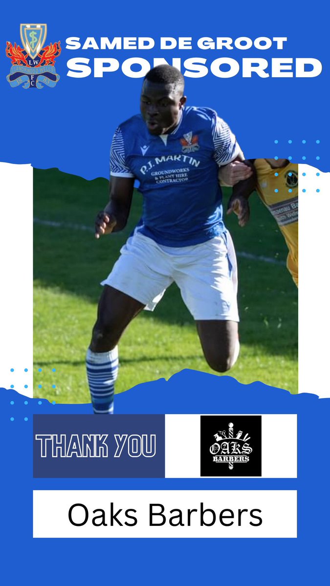 LlandrindodAFC's tweet photo. Thank you to Oaks Barbers 💈for their sponsorship of @SamedDe for the new season. 

If it’s hair styling, beard sculpting, shaving or assistance with hair care generally that you require then click on the link below for further information #spamen#🔵⚪️

https://t.co/wYkXFEoqRO https://t.co/HVKwa7Imnx