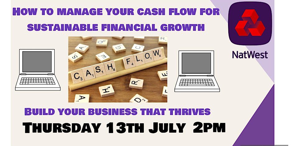 Upcoming event this Thursday 
#cashflow #sustainable —#financialgrowth 💻 Virtual 2pm 

You can register to attend ➡️ eventbrite.co.uk/e/how-to-manag…