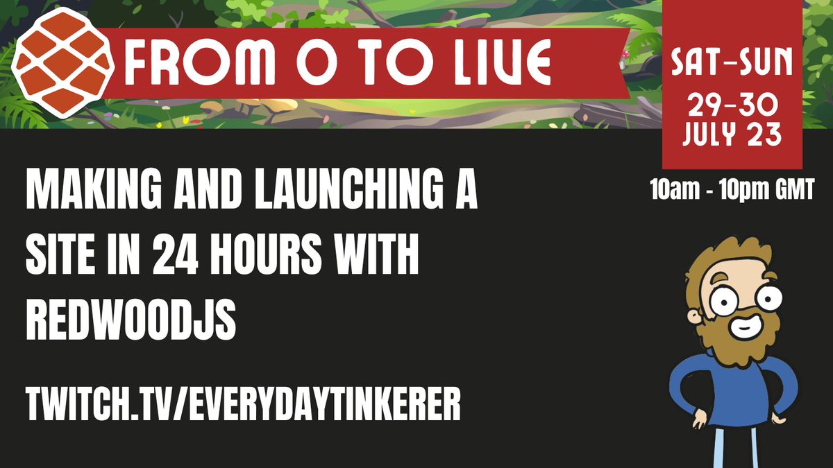 Aaron_Rackley's tweet image. I will be doing a 24-streaming challenge at the end of this month. 
I am going to build and launch a website in 24 hours using @RedwoodJS. Please join me and make sure to follow now twitch.tv/everydaytinker…

#devstreaming #webdev