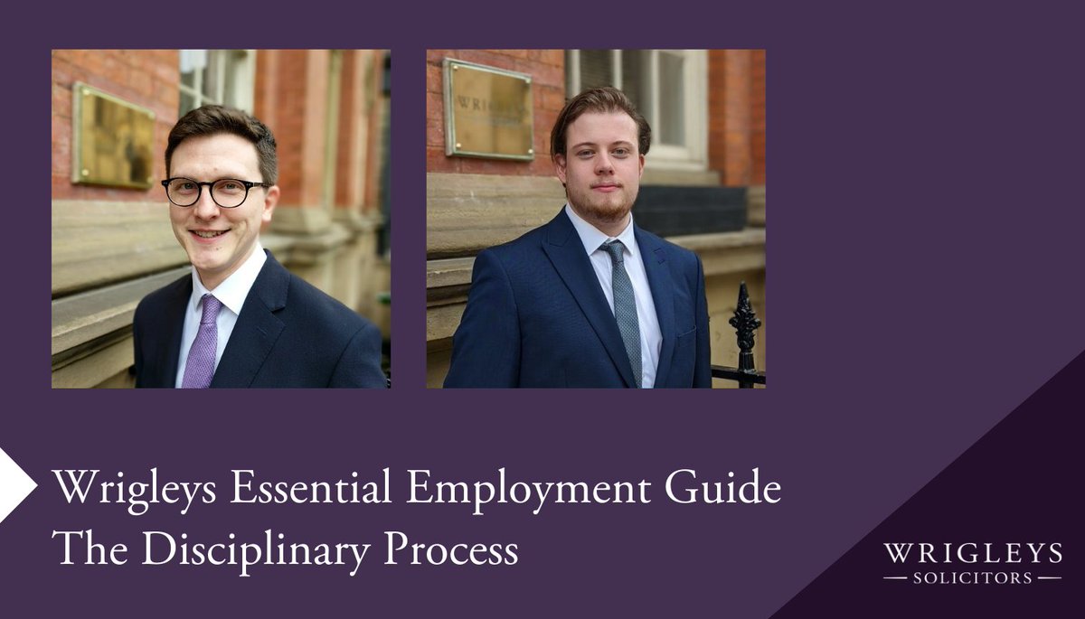 Wrigleys_Emp's tweet image. **Wrigleys Essential Employment Guide**
In today's article Michael Crowther &amp;amp; Alex Elliott look at the key considerations around how to conduct a disciplinary hearing: bit.ly/3Bq768u  
#disciplinaryhearing #employmentlaw #disciplinaryprocess