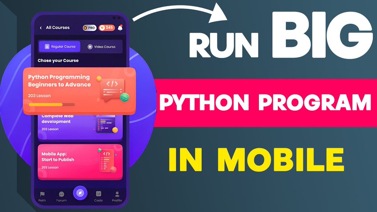 nitininfo's tweet image. Python 3 Mobile Me Kaise Run Kare
#pythonprogramming #pythontutorial #mobilecode
Watch Full Video = youtu.be/NZS7RluIMsk
