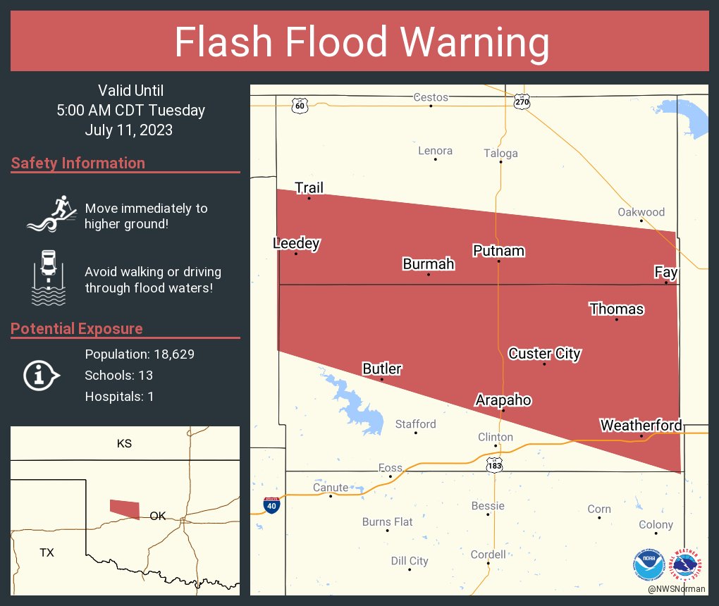 NWSFlashFlood on Twitter "Flash Flood Warning including Weatherford