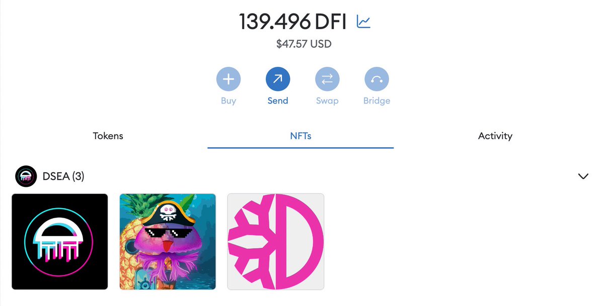 #NFTs in metamask on #DMC 👀