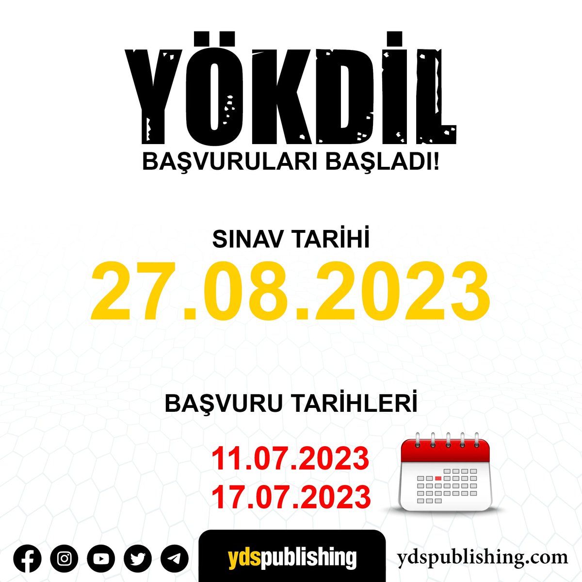 27 Ağustos 2023 tarihli YÖKDİL başvuruları başladı. 🤗 
.
.
.
.
.
#ydspublishing #yds #yökdil #ydskelime #yökdilkelime #ingilizceöğreniyorum #yökdilkursu #ydsexam #yökdilhazırlık #yökdilfen #yökdilsağlık #yökdilsosyal #yds2023 #yökdil2023 #yukseklisans #doktora #akademisyen