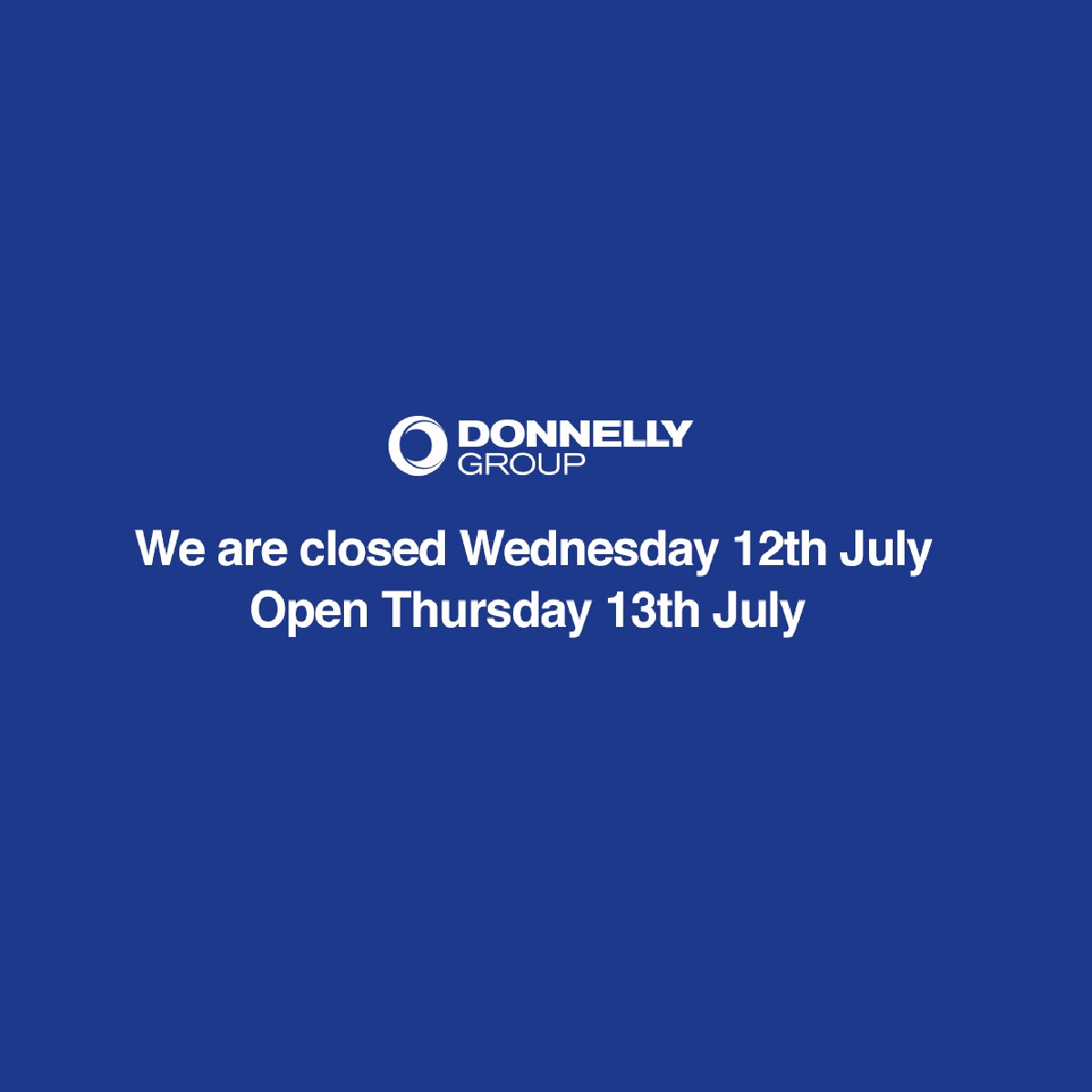 All Donnelly Group locations will be closed tomorrow, Wednesday 12th July and will reopen as normal on Thursday 13th July. You can reserve any used car online for just £99!* View stock here > fal.cn/3zMqj *Online reservations valid for 48 hours.