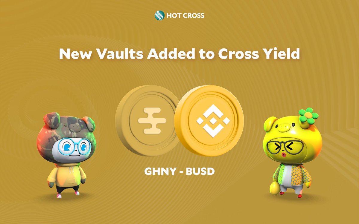 🚜 New Vaults Added To Cross Yield 👩‍🌾 $GHNY - $BUSD 7.44% APY 🌐 @GrizzlyFi is a crypto platform that aggregates various DeFi protocols and Yield Sources with a focus on stablility and security. ⚡️ ZAP in! 📍 hotcross.link/YIELD