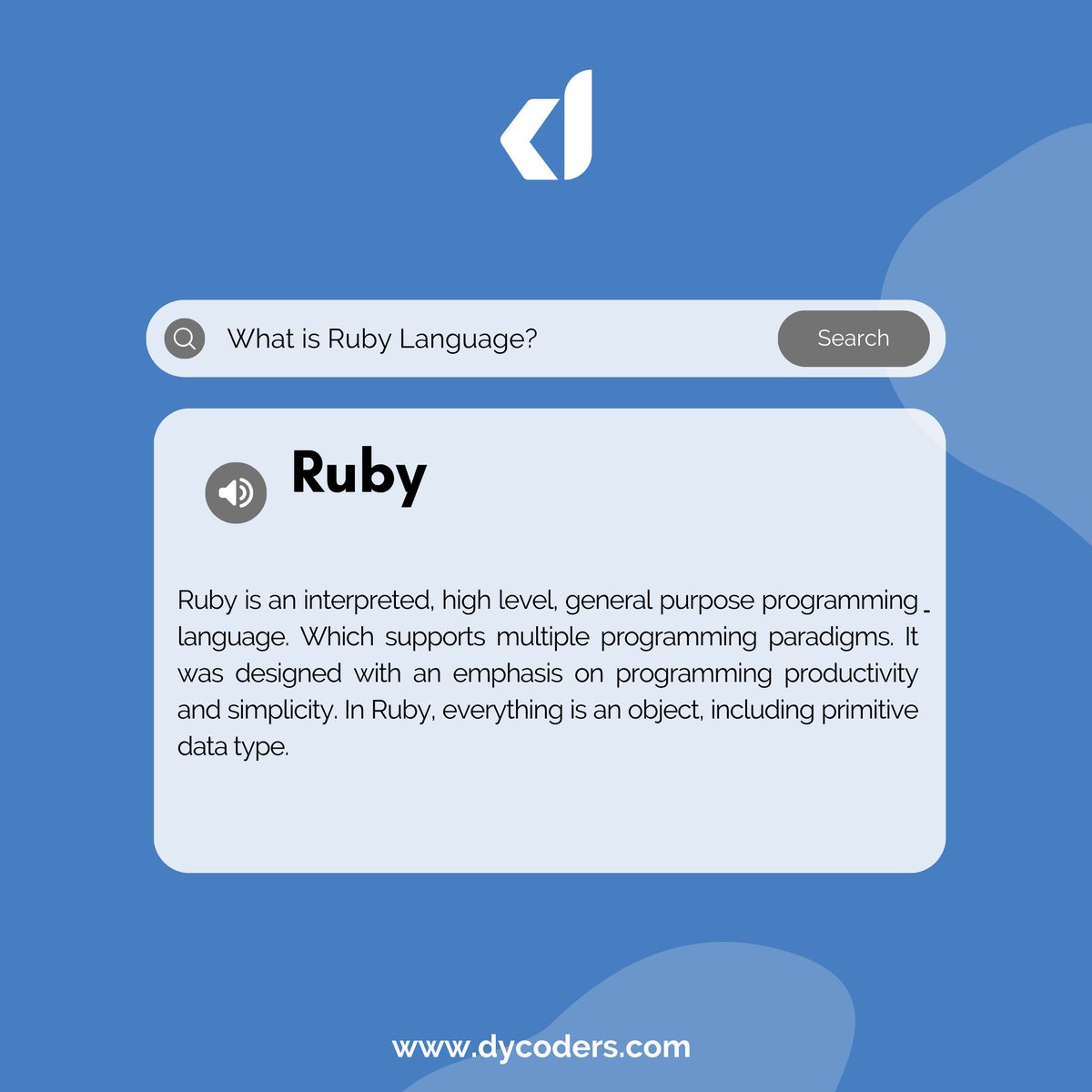 DyCoders's tweet image. Unlock endless possibilities with Language RUBY- Your path to mastering a new language!

#Dycoders #Ruby #RubyLanguage #RubyOnRails #RubyCode #RubyProgramming #RubyGems #RubyDeveloper #RubyCommunity #RubyLove #RubySyntax #RubyTips #RubyTricks #RubyFrameworks #RubyDebugging