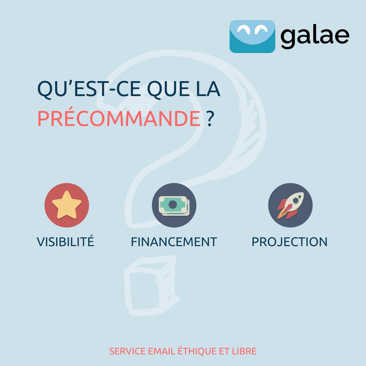 algoo (@algoofr) on Twitter photo 💡 Qu'est-ce que la prévente de Galae ?
La possibilité pour vous de souscrire aux futures offres de notre service email et pour nous l'occasion de :
✅ faire connaître le projet
✅ financer le développement du service
✅ d'anticiper les projets emails
➡️fr.ulule.com/galae-le-servi… 💡 Qu'est-ce que la prévente de Galae ?
La possibilité pour vous de souscrire aux futures offres de notre service email et pour nous l'occasion de :
✅ faire connaître le projet
✅ financer le développement du service
✅ d'anticiper les projets emails
➡️fr.ulule.com/galae-le-servi…
