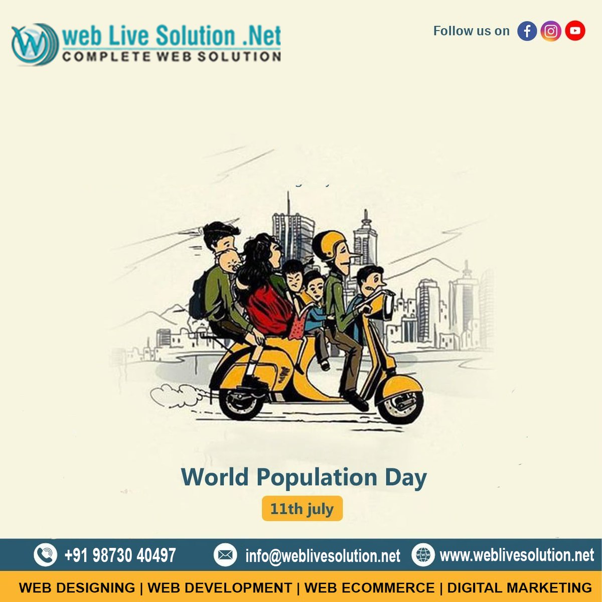 WebLiveSolutio1's tweet image. Balance is all we need. Let&apos;s pledge to control the population today for a better tomorrow.

World Population Day Aims:

Decrease Poverty - Web Live Solution LLP  give you business opportunity.

Send inquiry now:

📞: +91 9873040497

weblivesolution.net

#weblivesolution.net