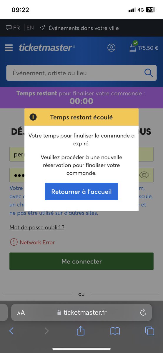 Pepthibault's tweet photo. Merci #ticketmaster pour votre incapacité à gérer cette vente. J’avais mes places mais votre site plante donc impossible de se connecter. Un rêve depuis 15 ans qui s’envole. Donnez moi ma place ! https://t.co/O8hZJYCHhz
