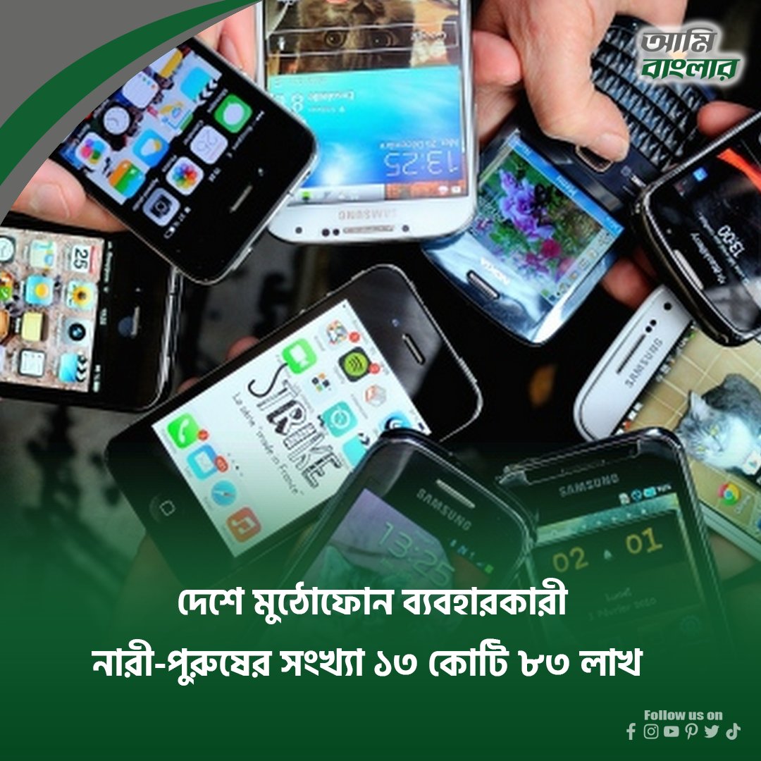 amibanglar1's tweet image. দেশে মুঠোফোন ব্যবহারকারী
নারী-পুরুষের সংখ্যা ১৩ কোটি ৮৩ লাখ

#buttonphone #smartphone #mobiles #amibanglar