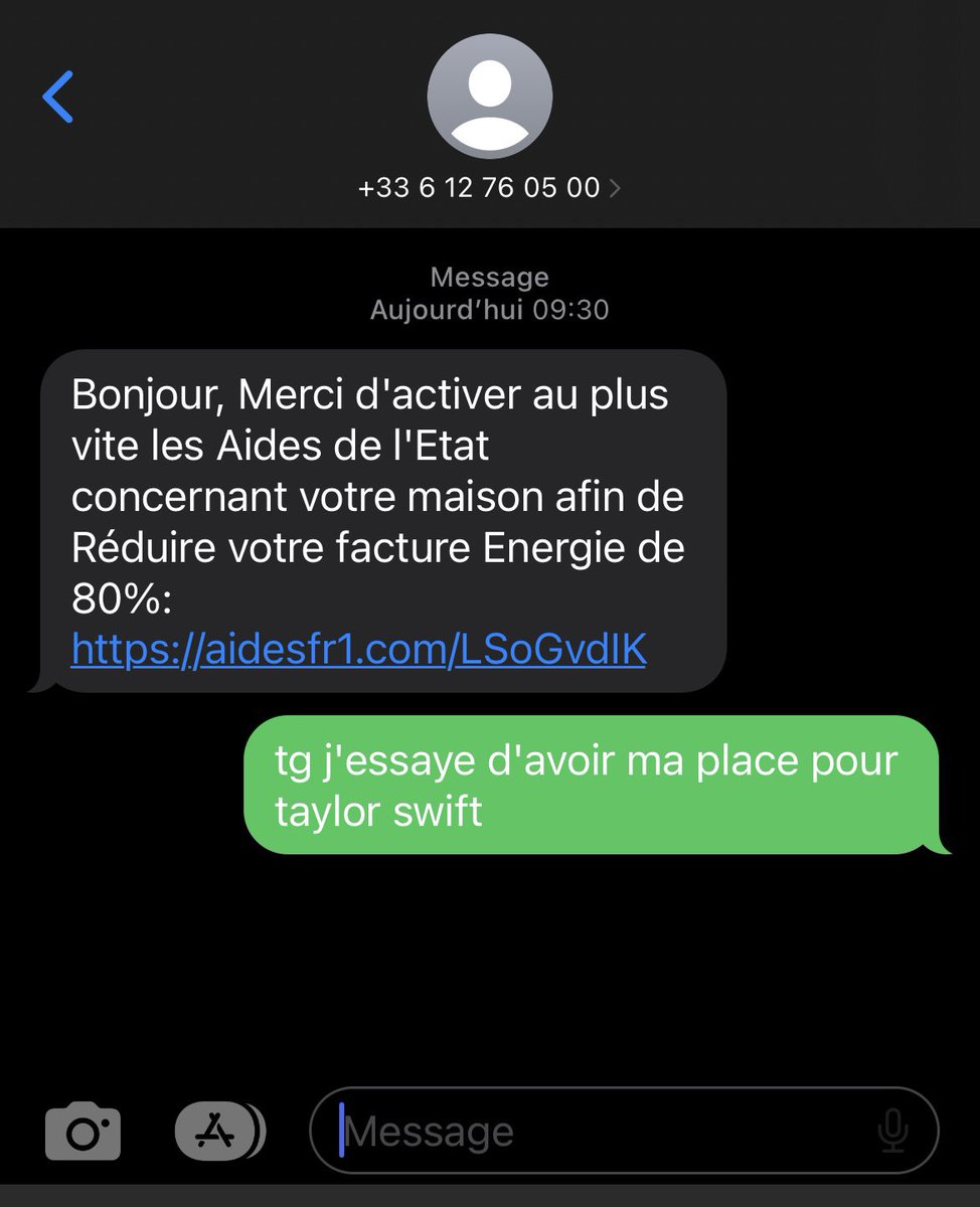 les arnaques par téléphone qui m’envoie un message en ce moment de guerre #TheErasTour