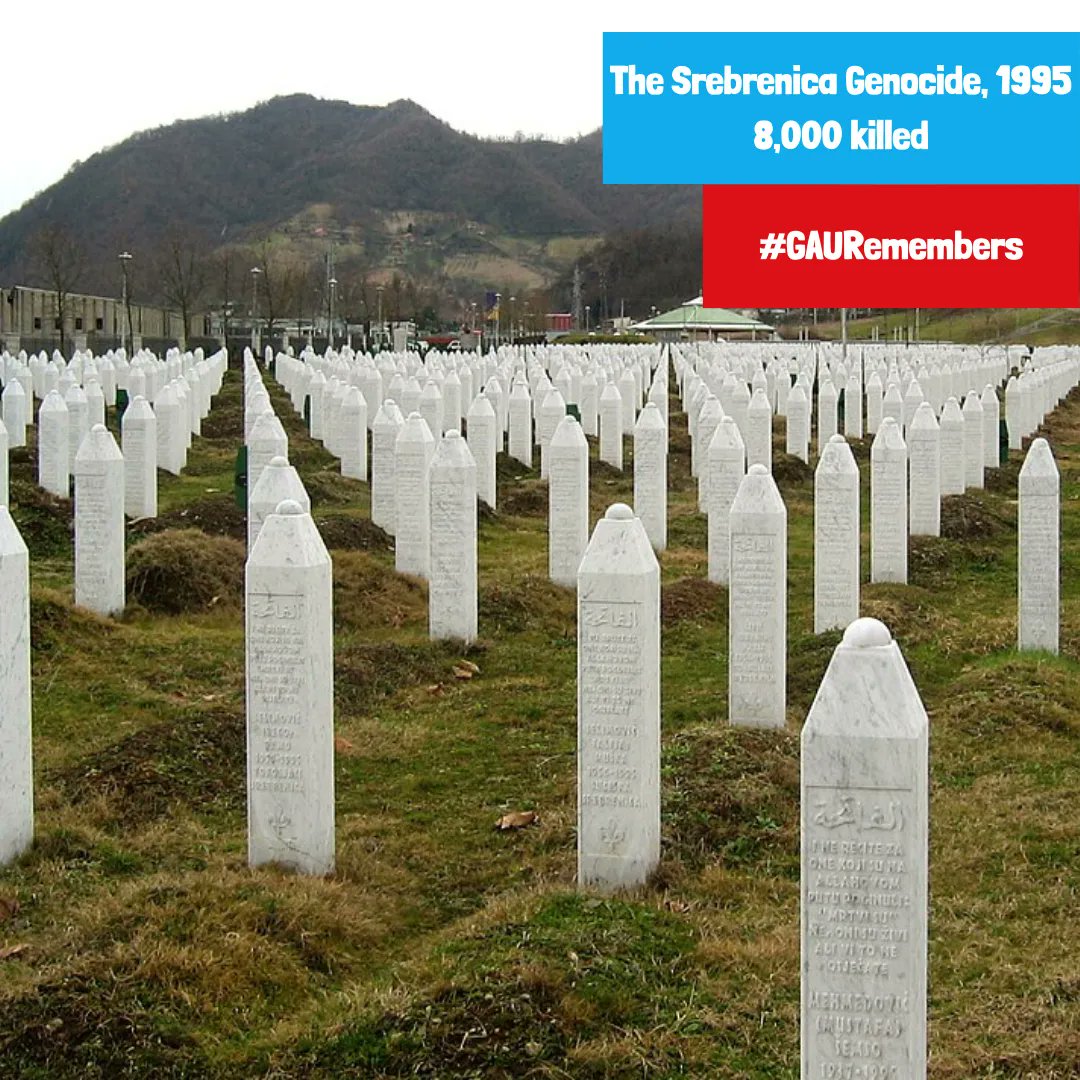 Today marks the #Srebrenica Genocide Memorial Day, remembering the brutal massacre of more than 8,000 Bosniak Muslim men and boys in 1995, during the Bosnian War. A stark reminder of the dangers of hatred and what can happen when it is left unchallenged. https://t.co/SYiNVtGCP2