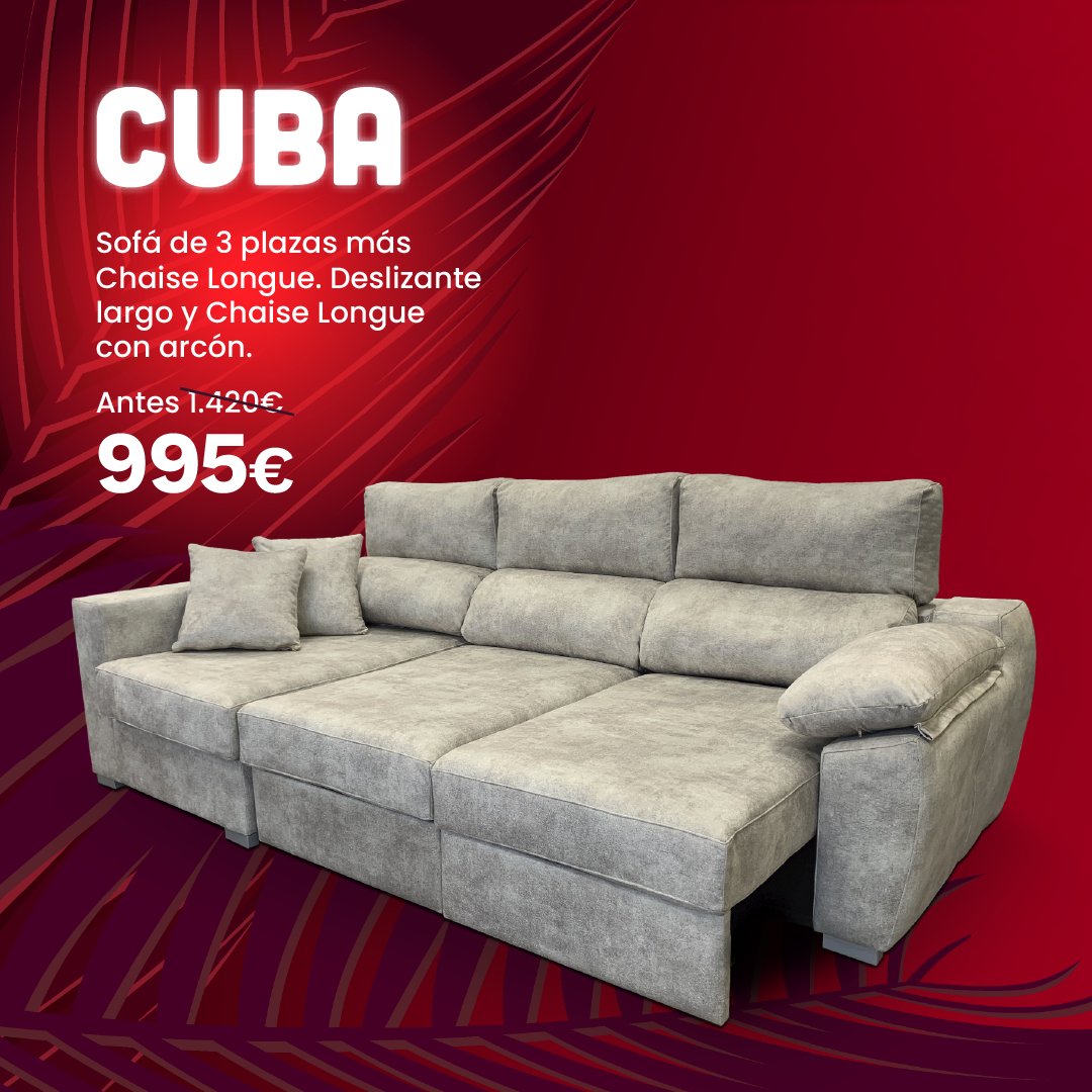 OKSofas_es's tweet image. Aprovecha ahora para renovar tu sofá con nuestro modelo CUBA, un sofá de 3 plazas más Chaise Longue y deslizante largo con arcón.

 -Antes: 1.420€ - Ahora: 995€
 
 ¡Encuentra todo lo que necesitas en nuestras tiendas!
 ➡️oksofas.es/buscador-de-ti…

 #EstoyOK #OkSofás  #rebajas