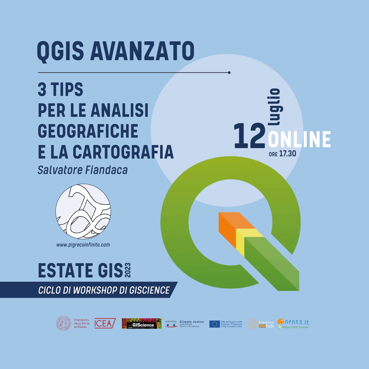 Domani #12luglio avremo ospite <a href="/totofiandaca/">Totò Fiandaca</a> per il workshop di #QGIS avanzato!
Vi aspettiamo per il terzo appuntamento #EstateGIS
Iscrizioni a questo link forms.gle/Cu83qy8LTXSPkL…