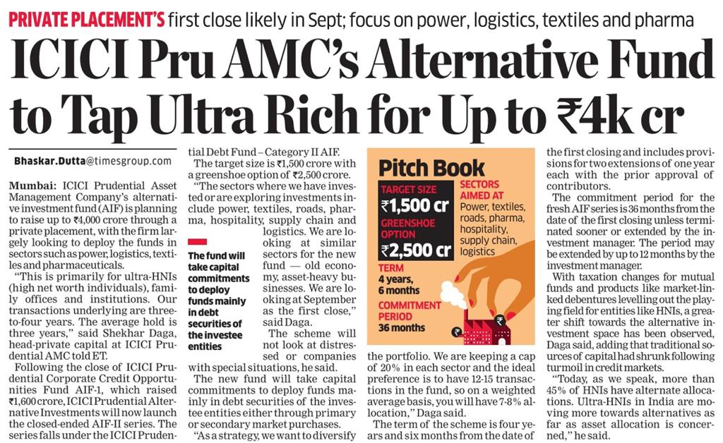 darshinib's tweet photo. Ultra HNIs in India are moving towards alternatives as far as asset allocation is concerned  says @shekhardaga, Head Private Capital #ICICIPruAMC , @EconomicTimes @ambakhshi @SharzadS @Dattuhegde5 @PushkarRGupta @sahu_stuti https://t.co/3o06YpgOlK