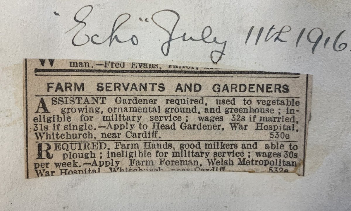 WhitchurchHosp's tweet photo. Busy day for job adverts @WhitchurchHosp back in 1916
All from the red cuttings book
#OTD
#redcuttingsbook
#WW1
#hospitalfarm
#hospitalgarden
#hospitalattendant
#mentalhealthhistory https://t.co/DYDAu5hIsR