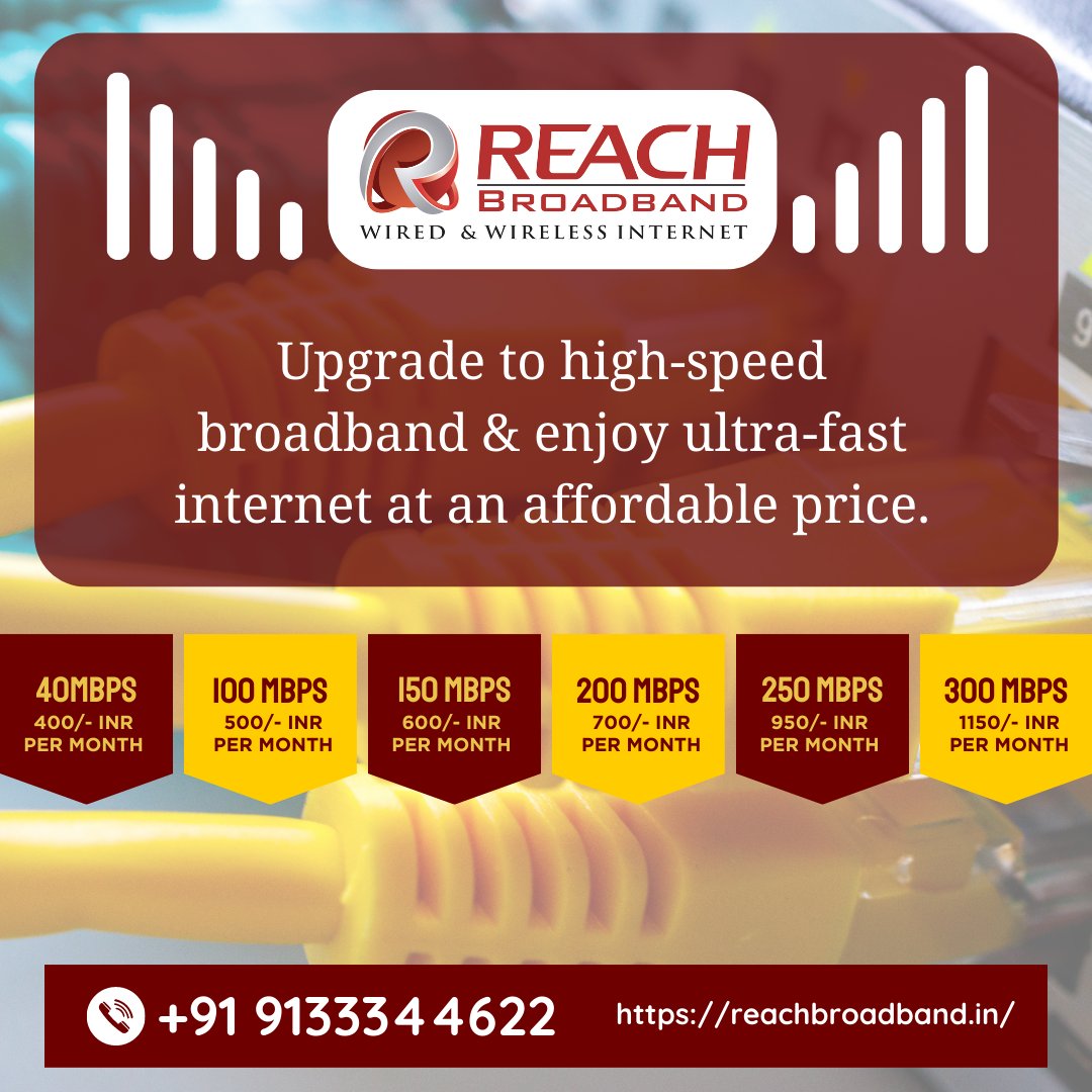 Reach_Broadband's tweet photo. 🌐🚀 Upgrade to high-speed broadband & enjoy ultra-fast internet at an affordable prices. 🚀🌐
#ReachBroadband #HighSpeedBroadband #HitechCity #Gachibowli #Manikonda #Madhapur #Kondapur #LancoHills #UltraFastInternet #AffordablePrice #SeamlessExperience #UpgradeYourInternet 🌐🚀 https://t.co/pHQOe5e9B0