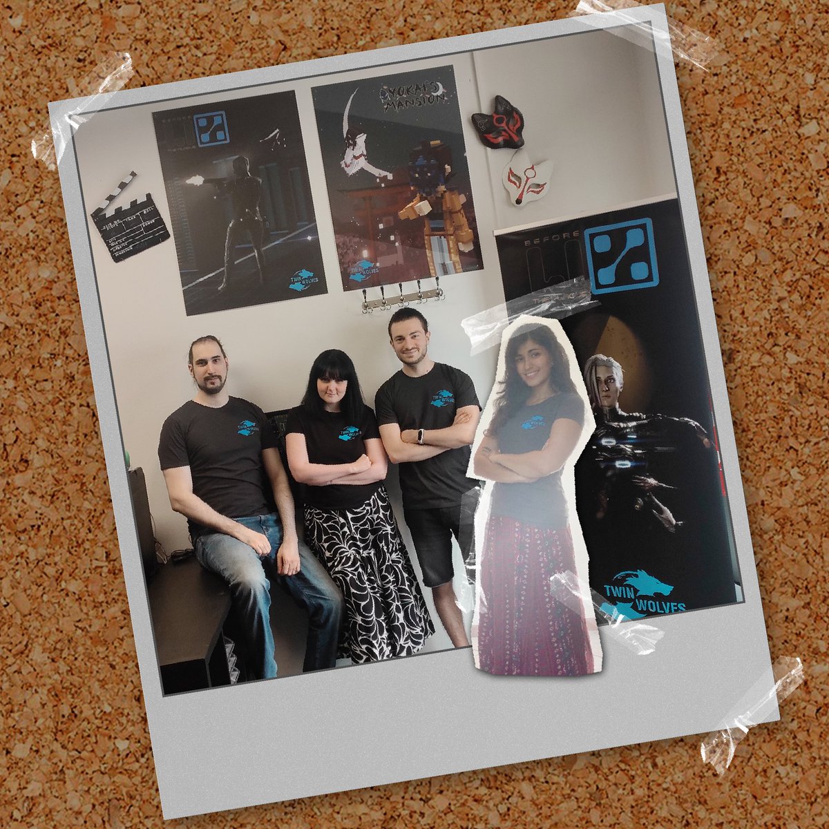 🎉 Let us introduce the team who worked at <a href="/yokaismansion/">Yokai's Mansion</a>!
💪🏻 It's been a long road but we're all really happy with the result!
🙏🏻 Special thanks to Matteo (Game Designer) and Sara (Voxel Artist)!
😶‍🌫️ I can bet you can't guess who was not present for the team picture...