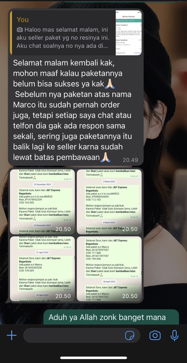 jitanichii's tweet image. HELP RT 

buat semua seller hati-hati sama bocing iseng ini dia sering co paket ga dibayar

Dia udh ngerugiin aku 490k karena jnt gajelas paket returannya ada dimana sekarang

MARCO HASIBUAN
082284527109

#scammer #penipuan #hnr #zonauang