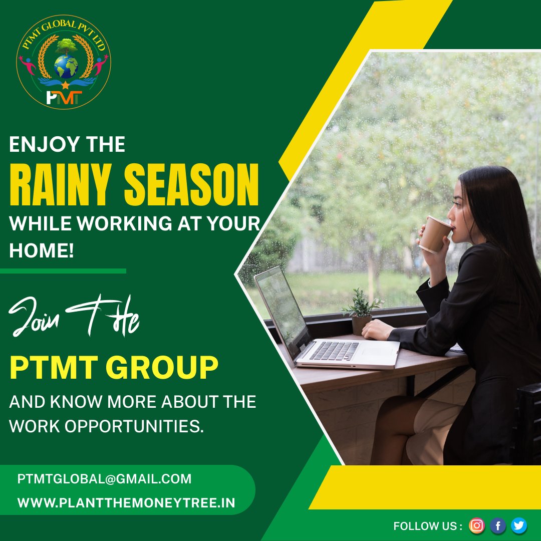 PTMTGlobal's tweet photo. This rainy season, enjoy the beautiful weather while working from home!
Join us now.

Visit our website to know more: https://t.co/FXXn6JVoJT

#plantthemoneytree #earth #businessowner #network #networkmarketing #employment #earnmoneyEarn #world #earnmoneytoday #plantthemoneytree https://t.co/Z07jfAXvi4